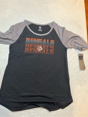 NFL Bengals Kids Black & Gray Raglan Tee. Kids xl